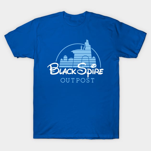 Black Spire Outpost T-Shirt by artnessbyjustinbrown
